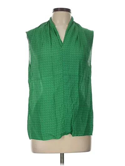 Pre-owned Cabi Sleeveless Silk Top Green Cowl Neck Tops