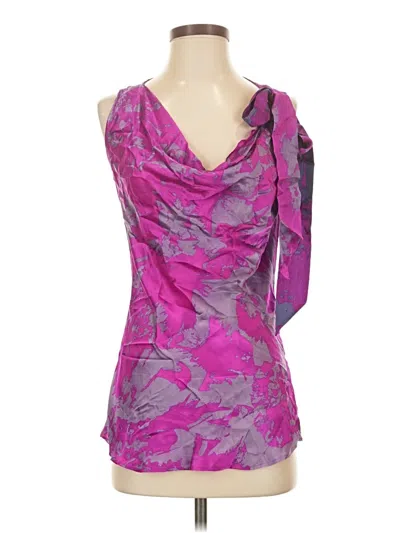 Pre-owned Cabi Sleeveless Silk Top Purple One Shoulder Neckline Tops