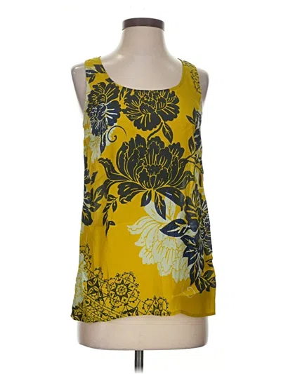 Pre-owned Cabi Sleeveless Silk Top Yellow Scoop Neck Tops