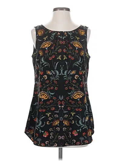 Pre-owned Cabi Sleeveless Top Black Paisley Pattern Boatneck Tops