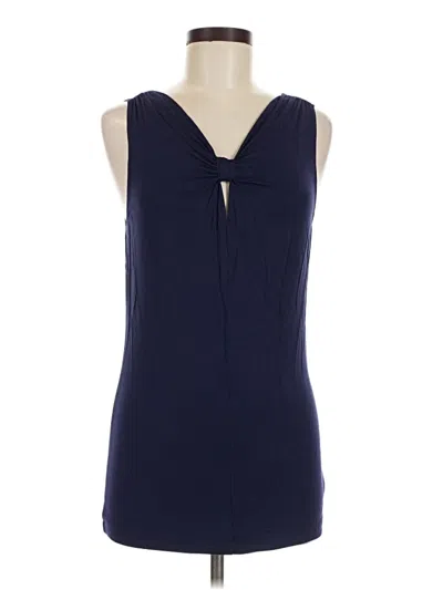 Pre-owned Cabi Sleeveless Top Blue Keyhole Neckline Tops