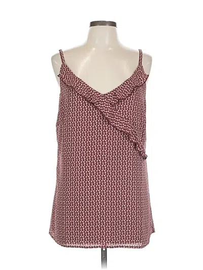 Pre-owned Cabi Sleeveless Top Burgundy One Shoulder Neckline Tops
