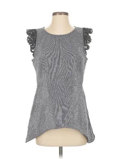 Pre-owned Cabi Sleeveless Top Gray Ruffles Neckline Tops