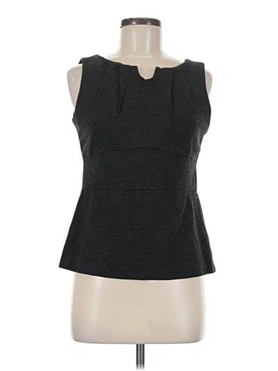 Pre-owned Cabi Sleeveless Top Gray Solid Pattern Boatneck Tops