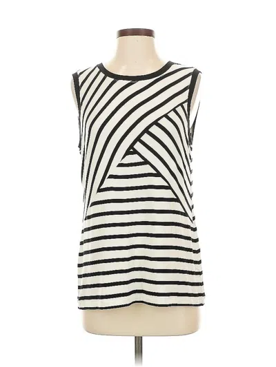 Pre-owned Cabi Sleeveless Top Ivory Boatneck Tops In White