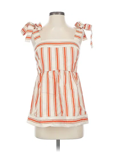 Pre-owned Cabi Sleeveless Top Orange Square Neckline Tops