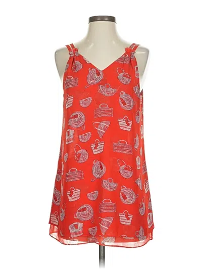 Pre-owned Cabi Sleeveless Top Red Halter Neckline Tops