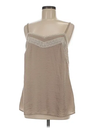 Pre-owned Cabi Sleeveless Top Tan Halter Neckline Tops In Brown