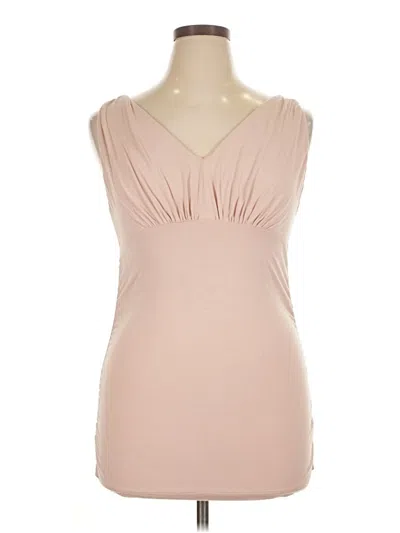 Pre-owned Cabi Sleeveless Top Tan Sweetheart Neckline Tops In Brown