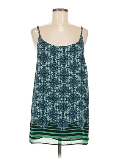 Pre-owned Cabi Sleeveless Top Teal Halter Neckline Tops In Blue
