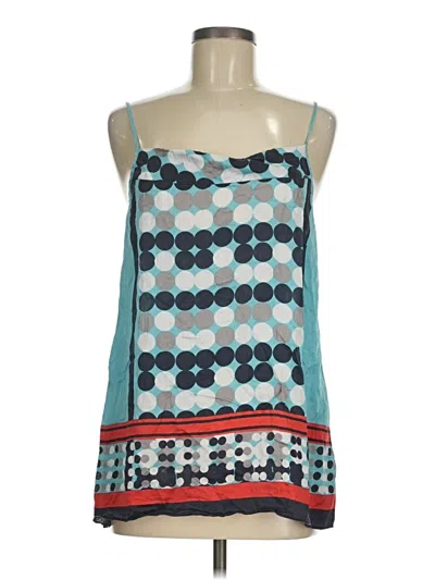 Pre-owned Cabi Sleeveless Top Teal Square Neckline Tops In Blue