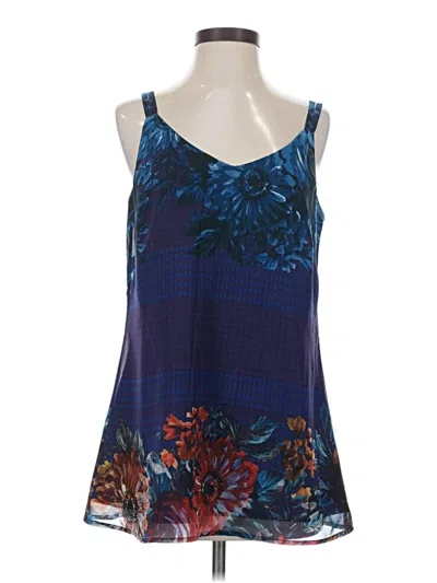 Pre-owned Cabi Tank Top Blue Halter Neckline Tops