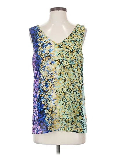 Pre-owned Cabi Tank Top Blue Plunge Neckline Tops