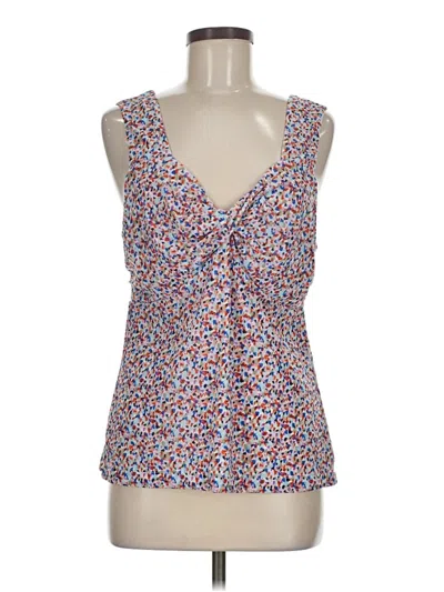 Pre-owned Cabi Tank Top Blue Plunge Neckline Tops