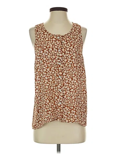 Pre-owned Cabi Tank Top Brown Halter Neckline Tops