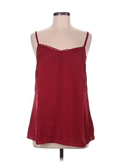 Pre-owned Cabi Tank Top Burgundy Strapless Neckline Tops