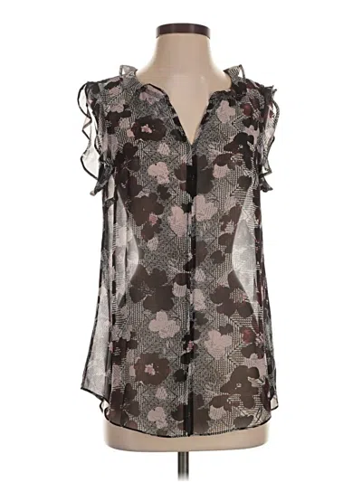 Pre-owned Cabi Tank Top Gray Tie Neck Tops