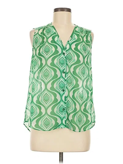 Pre-owned Cabi Tank Top Green Halter Neckline Tops