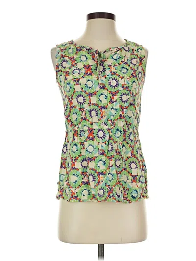 Pre-owned Cabi Tank Top Green Strapless Neckline Tops