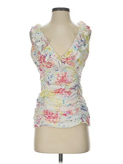 Pre-owned Cabi Tank Top Ivory Plunge Neckline Tops