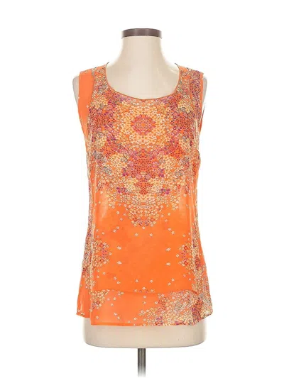 Pre-owned Cabi Tank Top Orange Halter Neckline Tops
