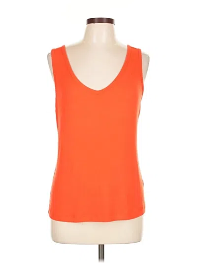 Pre-owned Cabi Tank Top Orange Plunge Neckline Tops