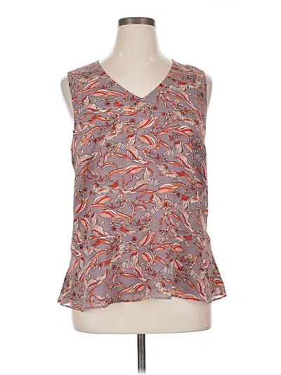 Pre-owned Cabi Tank Top Orange Plunge Neckline Tops