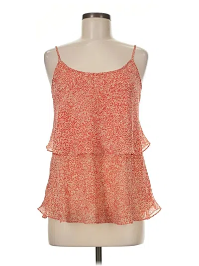 Pre-owned Cabi Tank Top Orange Solid Pattern Scoop Neck Tops
