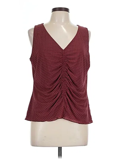 Pre-owned Cabi Tank Top Red Plunge Neckline Tops