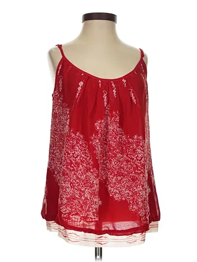 Pre-owned Cabi Tank Top Red Strapless Neckline Tops