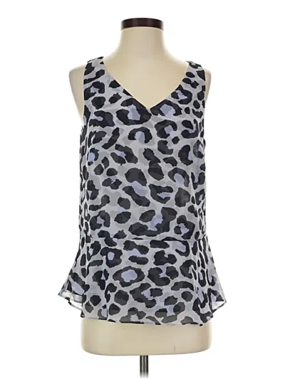 Pre-owned Cabi Tank Top Silver Plunge Neckline Tops