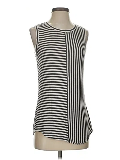 Pre-owned Cabi Tank Top Silver Strapless Neckline Tops