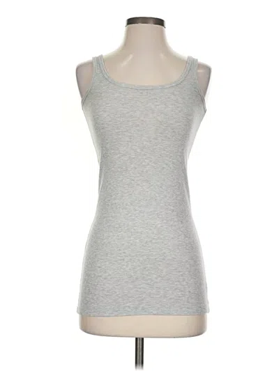 Pre-owned Cabi Tank Top Silver Strapless Neckline Tops