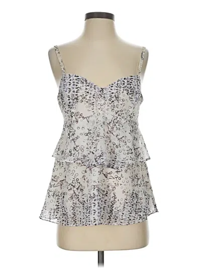 Pre-owned Cabi Tank Top Silver Strapless Neckline Tops