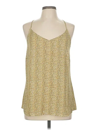Pre-owned Cabi Tank Top Yellow Chevron/herringbone Pattern Halter Neckline Tops