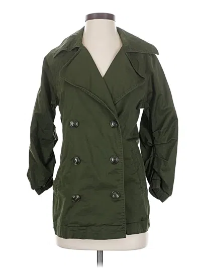 Pre-owned Cabi Trenchcoat In Green
