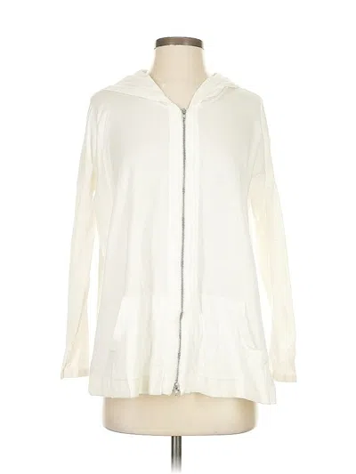 Pre-owned Cabi Zip Up Hoodie In White