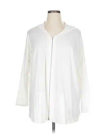 Pre-owned Cabi Zip Up Hoodie In White