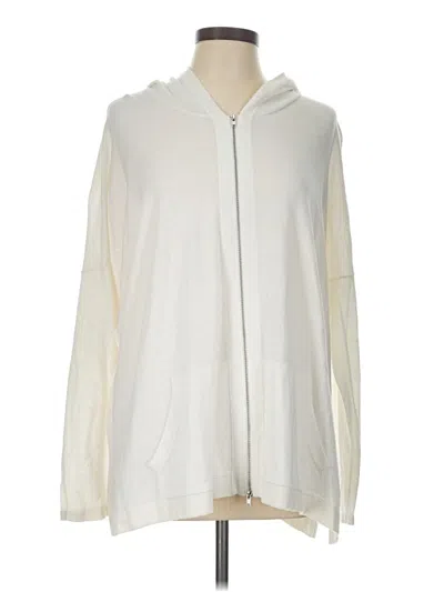 Pre-owned Cabi Zip Up Hoodie In White