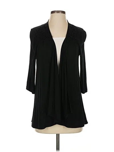 Pre-owned Cable & Gauge 3/4 Sleeve Blouse In Black