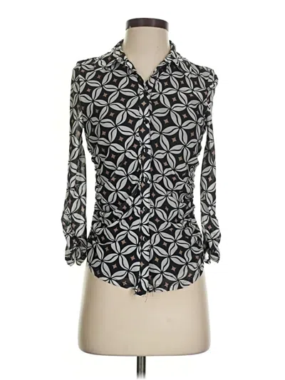Pre-owned Cable & Gauge 3/4 Sleeve Blouse In Black