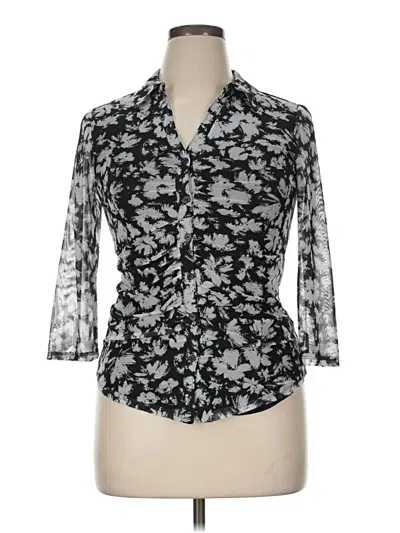 Pre-owned Cable & Gauge 3/4 Sleeve Blouse In Black