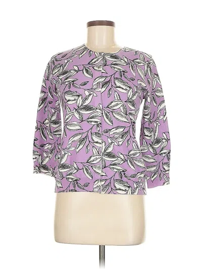 Pre-owned Cable & Gauge 3/4 Sleeve Blouse In Purple