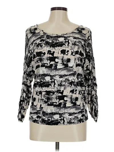 Pre-owned Cable & Gauge 3/4 Sleeve Blouse In Silver