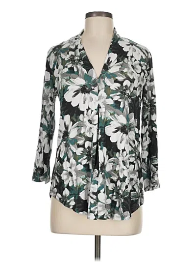 Pre-owned Cable & Gauge 3/4 Sleeve Blouse In Silver