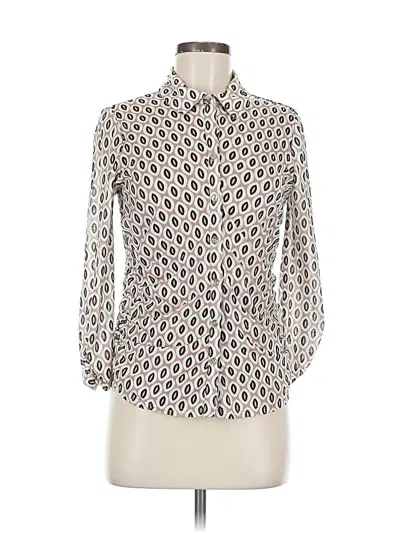 Pre-owned Cable & Gauge 3/4 Sleeve Blouse In White