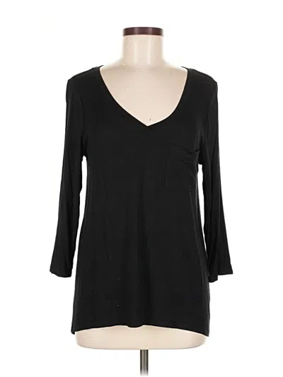 Pre-owned Cable & Gauge 3/4 Sleeve T-shirt In Black