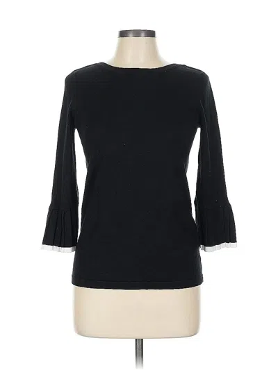 Pre-owned Cable & Gauge 3/4 Sleeve Top Black Boatneck Tops