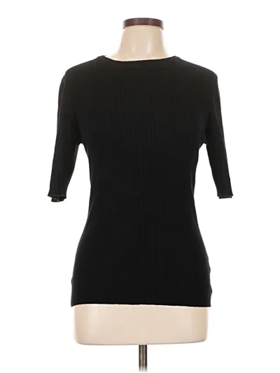 Pre-owned Cable & Gauge 3/4 Sleeve Top Black Boatneck Tops