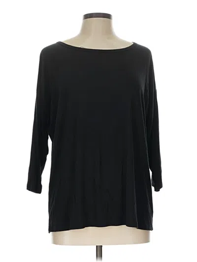 Cable & Gauge 3/4 Sleeve Top Black Boatneck Tops